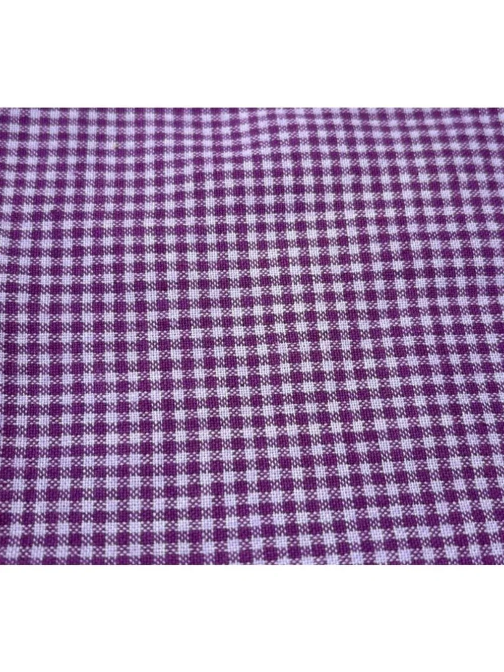 Purple Gingham Cotton Fabric 17x21
